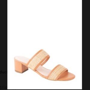 Patricia Green Florence Raffia Block Heeled Sandal- Size 8- Never Worn